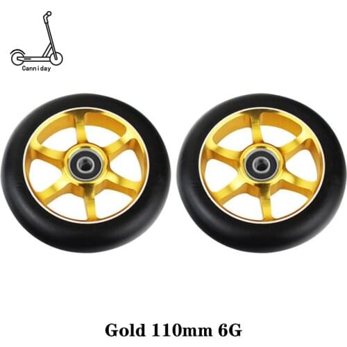 2PCS Freestyle Stunt Scooter 110mm Wheels With High Elastic Wear-resisting PU Alloy Core ABEC-9 bearings 88A Roller Ski Wheels