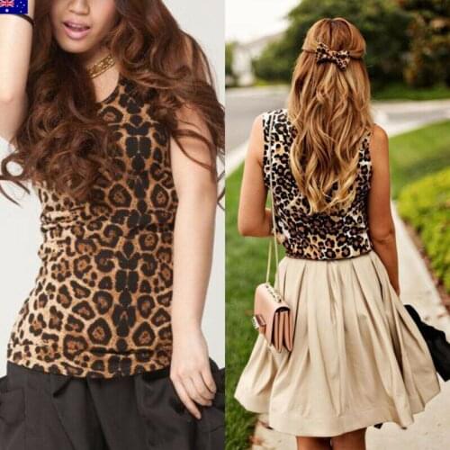 2020 Sexy Summer Women AU Fashion Casual Tank Top Leopard Vest Top Women Bralette Singlet Leopard Print Vest