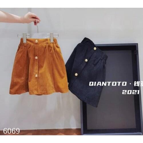 2021 Korea style girls beaded corduroy skirt autumn cotton fashion girls skirts kids clothes 4-10 years d