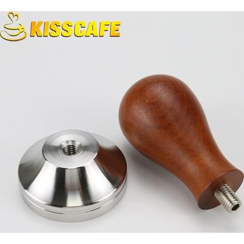 304 Stainless Steel Base Red Sandalwood Handle Tamper 41/49/51/53/57/57.5/58/58.35 mm Coffee Powder Hammer Coffee Accessories