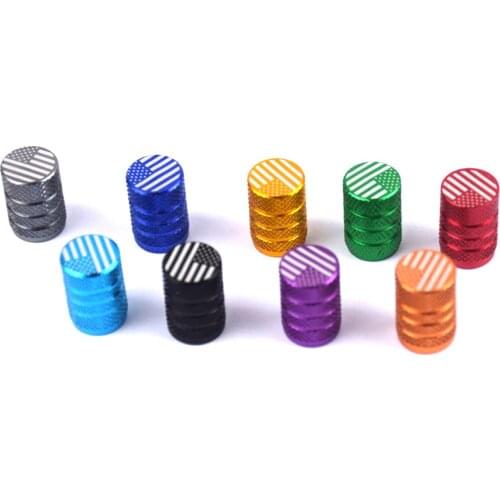 4X American Flag Dustproof Caps Stem Cap Tyre Stem Air Caps Multicolor Sign Aluminum Car Tire Valves Stem Caps dropshipping