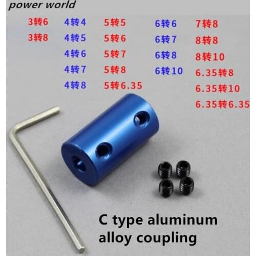 Aluminium alloy Cylindrical Shaft Coupling Rigid Coupler 4/5/6/6.35/7/8/10mm shaft Motor Transmission Connector model