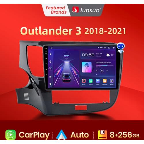 Junsun Android 10.0 Car Radio Multimedia Player For Mitsubishi Outlander 3 III GF0W GG0W 2018 - 2021 Navigation GPS no 2din