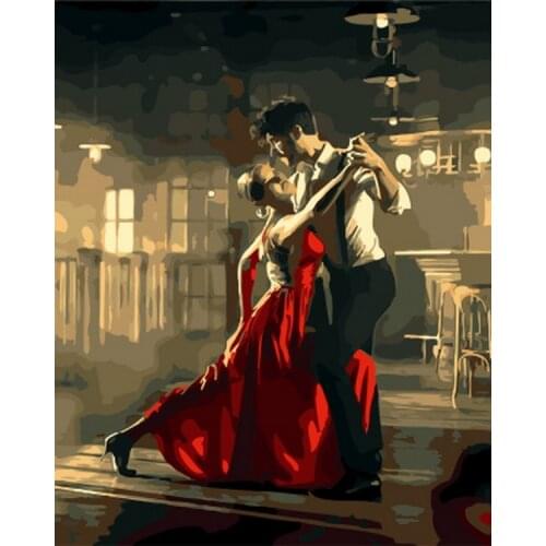 Frameless diy paintings by numbers wall decor diy picture oil painting on canvas for home decor 4050 dancing