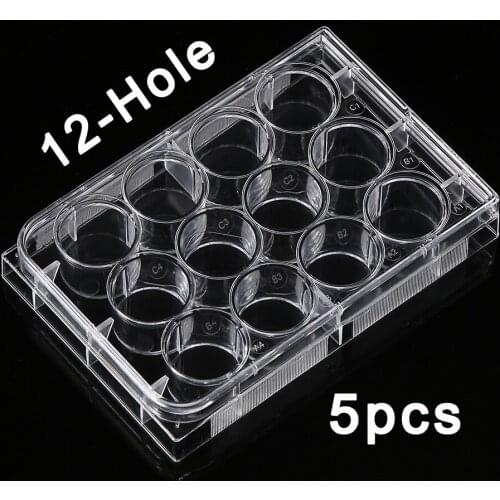 5Pcs Polystyrene Petri Dishes Culture Dish 12-Hole for Laboratory Medical Biological Scientific Lab Supplies