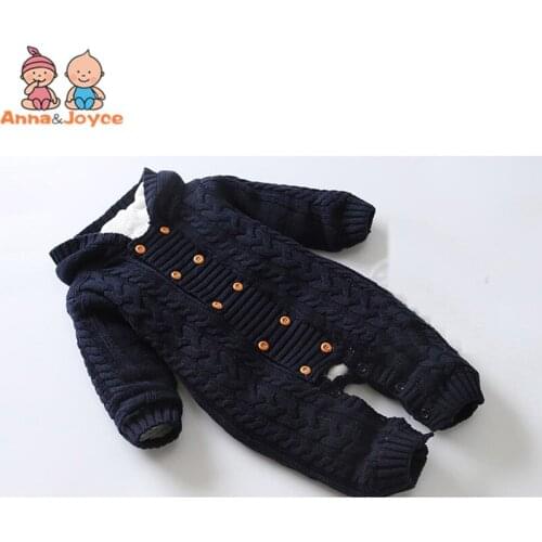 Baby Clothes New Winter Cap Hats Baby Sweaters Rompers Thick Cotton Outfit Newborn Jumpsuit for Children Costume