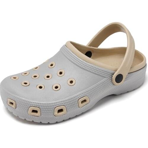 Breathable Men Jelly Sandals Clogs Cool Summer Beach Slides Lightweight Mens Sneakers Outdoor Waterproof Casual Shoes Slippers