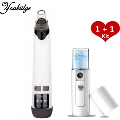Electric Heatable Blackhead Remover Face Acne Pore Cleaner Vacuum Blackhead Remover + Nano Facial Steamer Sprayer Face Care Set
