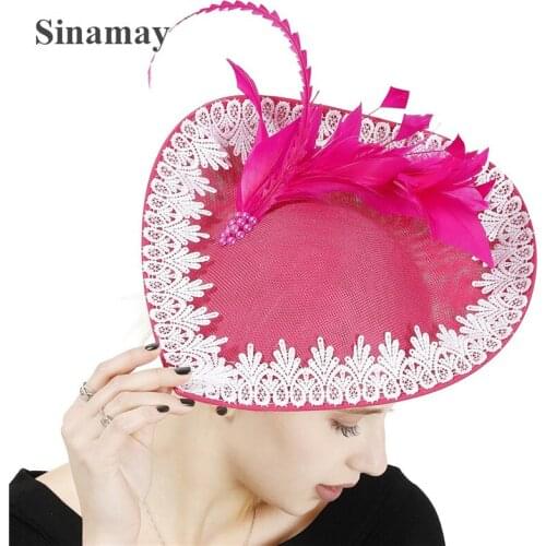 Formal Dress Kenducky Derby Big Fascinator Hat For Elegant Women Wedding Headwear Fancy Feather Party Hair Accessories Headband