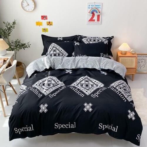 Concise Bedding Sets Geometric Sanding Thick 4Pcs Quilt Cover Sets Bedclothes Single Double Queen King Size 240x220 Duvet Cover