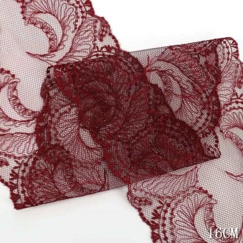 29Yards Embroidered Lace Trim Two Tone Underwear Bra Clothes Accessories Dress Sewing Applique Lingerie Dark Red Lace Fabrics