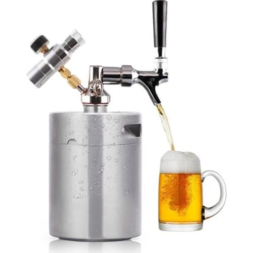 1.8/3.6/5/8L Stainless Steel Mini Pressurized Beer Mini Keg Kit Wine Barrel Portable Mini Keg Dispenser Camping Picnic Cookware