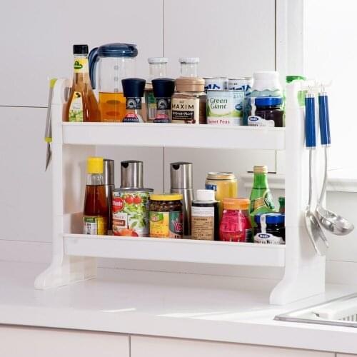 Multi-function Kitchen Bathroom Rack Storage Organizer Kitchen Shelving Spice Jar Rack Shelf Cosmetic Organizer DQ1306