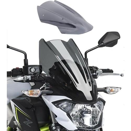 Motorcycle ABS Plastic Windshield Windscreen For Kawasaki Z650 2017 2018 2019 Smoke