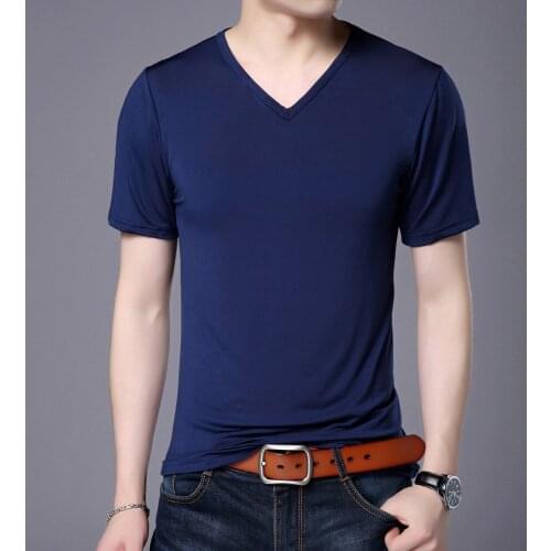 MRMT 2021 Brand Summer New Mens Short Sleeved T-Shirt Leisure Pure Color Men T Shirt Wear Youth V Collar Tshirt Tops For Male