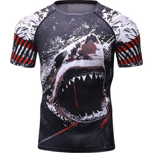 Running T-Shirts Mens Sport Compression Shirt Short Sleeve Dry Fit Bodybuilding Workout Fitneess Sweatshirt Crossfit Gym Shirt