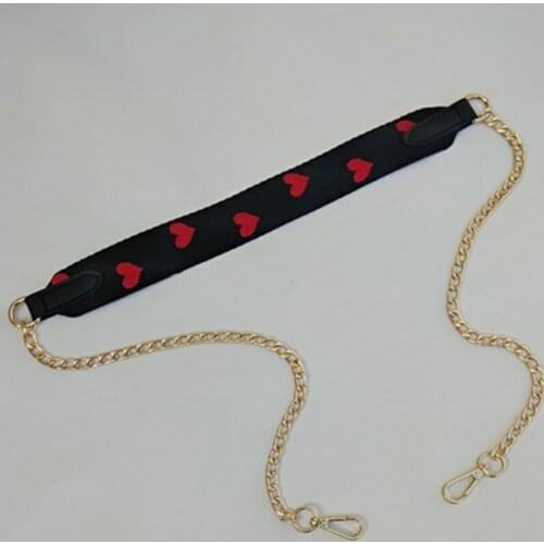 New Shoulder Bag Straps Polyester Cotton Metal Chain Handbag Handle For Women Handbags Diy Chain Strap Bag Accessories