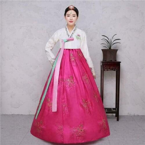 Hanbok Dress Korean Traditional Dresses National Costumes Women kimono Size S-XL