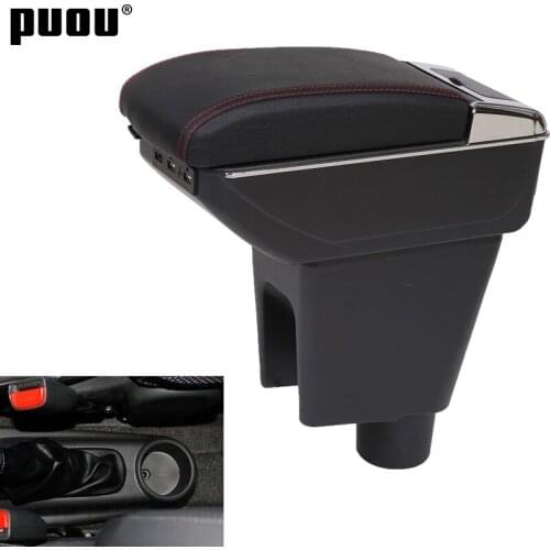 Armrest box For Chevrolet Spark III avro Rotatable PU Leather Central Store Content box with USB Interface Car accessories