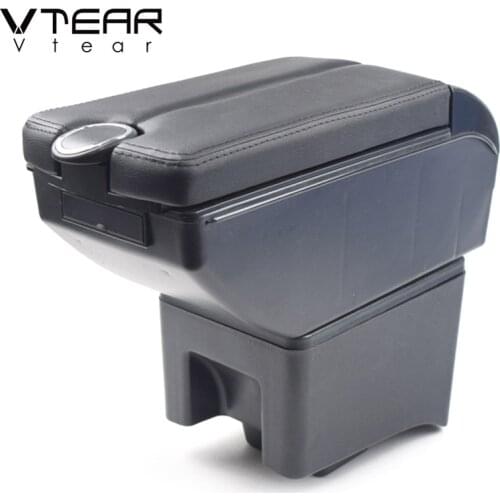 Vtear For VW Polo 9n 6R Armrest Interior Center Console Arm Rest Storage Box Car-Styling Decoration Accessories Parts Cover 2010