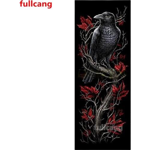 Full Square Diamond mosaic 5D DIY Diamond embroidery Cross stitch crow tree red Leaves Maple leaf Round Diamond painting,JX2264