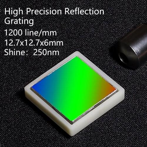 Diffraction gtating Plane reflection grating optical element Spctroscopic analysis grates 1200 lines 12.7x12.7x6mm shine 250nm