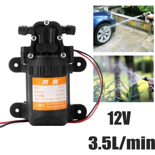 Agricultural Electric Water Pump High Pressure Black Micro Diaphragm Water Sprayer Car Wash Cleaning DC 12V 3.5L/Min