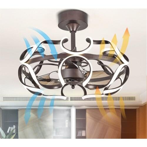 Nordic Invisible Frequency Conversion celling Fan lights Restaurant with Remote Control for Living Room Lighting 220v 110V