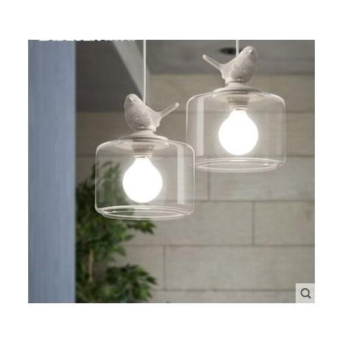 Nordic restaurant chandelier three head bar window lights home porch lights creative personality balcony single head bird light