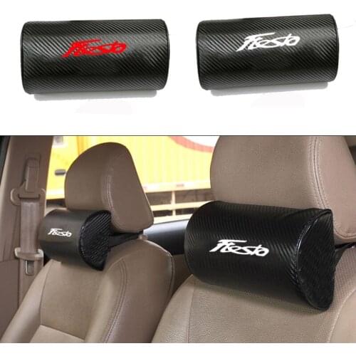 Carbon Fiber Texture PU leather Auto Car Seat Head Neck Rest Cushion Neck Support Safety Pillow Headrest Pad for Ford Fiesta