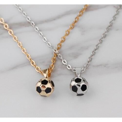 Trendy Hip Hop Men Hippie Male Sports Necklace Football Pendant Necklace Alloy Chain Soccer Ball New Necklace 2020Jewelry Gift