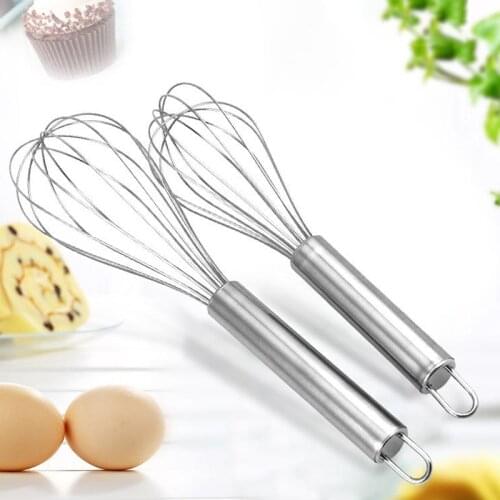 Stainless Steel Whisk Handheld Egg Beater Milk Frother Manual Stir Baxing Tool Non-Slip Easy To Clean Kitchen Tools