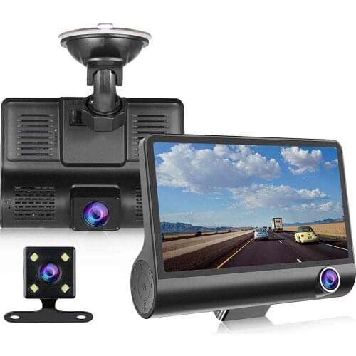 AZGIANT New Car DVR 4.0 Inch Dash Camera 3 Cameras Lens With Rearview Camera Video Recorder Dvrs Dash Cam HD Night Vision