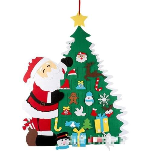Felt Christmas Tree Christmas Decoration Home Navidad 2022 New Year Gifts Christmas Ornaments Santa Claus Tree Kids Diy