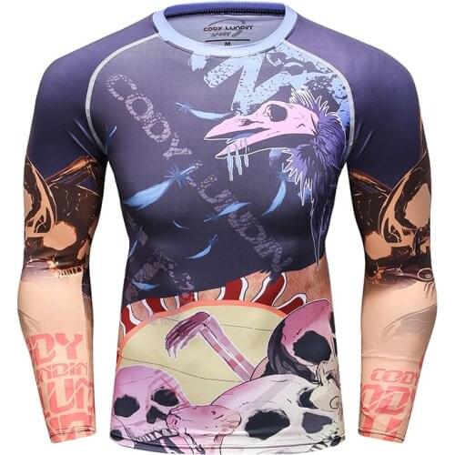 Factory Prices Men Running Fitness Tshirt Digital Sublimation Printed Breathable Rash Guard