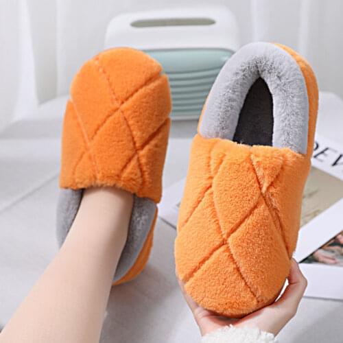 2021 Women Winter Warm Fur Slippers Female Slides Cotton Unisex Home Flip Flops Indoor Plush Plus Size House Floor Shoes Soft