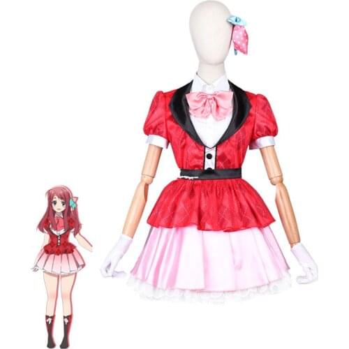 Anime ZOMBIE LAND SAGA Minamoto Sakura Cosplay Costume Women Dancing Dress Halloween Carnival Uniforms Full Set Custom Made