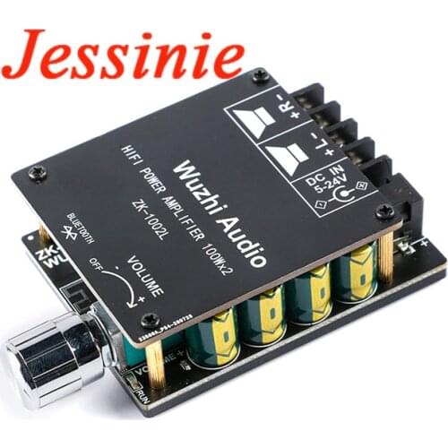ZK-1002L TPA3116 Mini Bluetooth-compatible 5.0 High Power Digital Amplifier Board Stereo Wireless Audio 100WX2 Amplificador Home