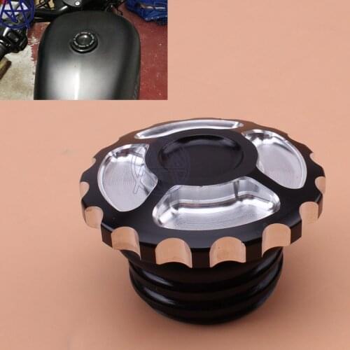 Fits For Harley Sportster Dyna Touring Softail 1996-2014 1Pcs Motorcycle Manual Aluminum Fuel Gas Oil Cap Black