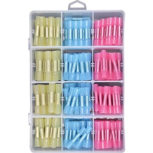 200PCS Mixed Heat Shrink Connect Terminals Waterproof Solder Sleeve Tube Electrical Wire Insulated Butt Connectors Kit Wrapping