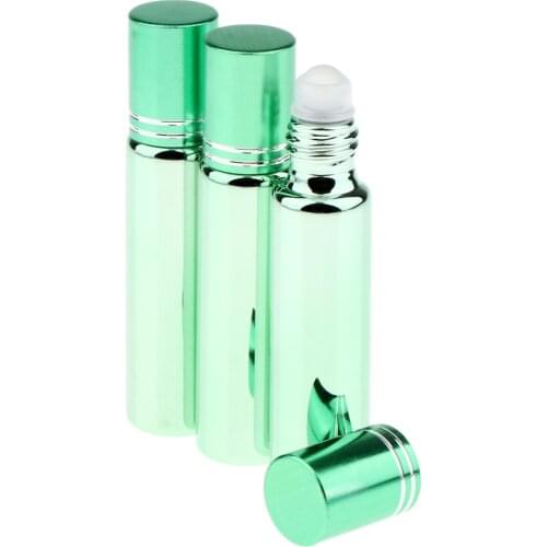 3 Piece UV Glass Balls Roller Bottles Empty Bottle for Essential Oil Perfume Bottle,Refillable Containers