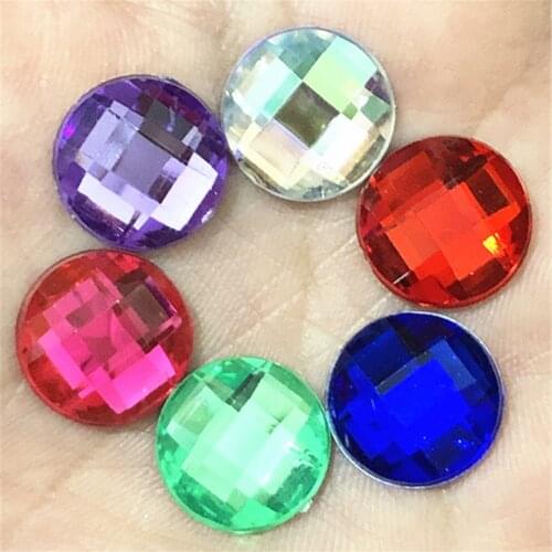 40Pcs 14mm Round Flatback Acrylic Wedding/Clothes Wedding Art Decoration DIY