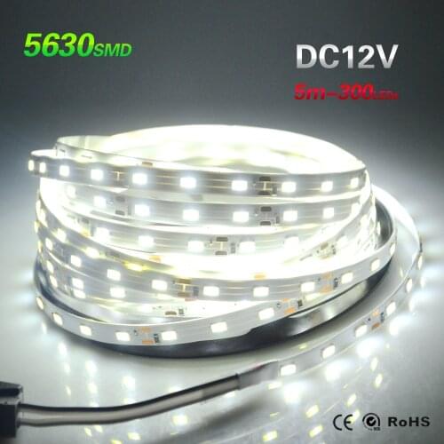 5M White/Warm White 5630 SMD Non-waterproof 300 LEDs Strip light 12V Decoration decoration preferred factory direct