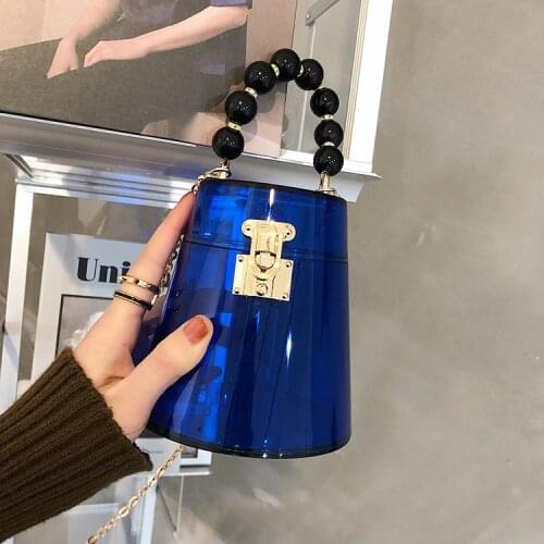 Acrylic Box Bucket Bag Chain Mini Crossbody Bag Fashion Shoulder Bag Women Purses and Handbags Designer Bag Clutch Bag