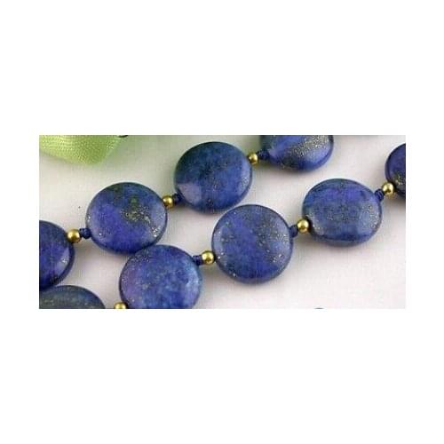 Free Shipping>>>2ROW 8" 14MM NATURE COIN LAPIS LAZULI BRACELET BANGLE