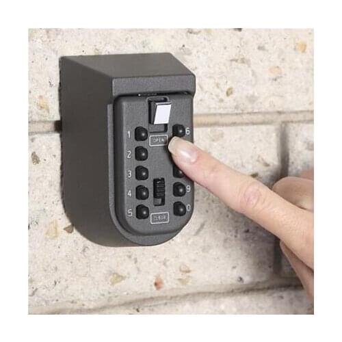 Free Shipping Mechanical Keypad Padlock Wall Mounted Key Safe Storage Key Box with 10-digit Combination Lock
