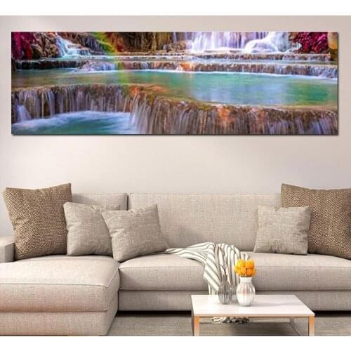 Large DIY 5D Diamond Painting Waterfall landscape Diamond Embroidery Full Drill Diamond Mosaic Rhinestone Diamond Art A208