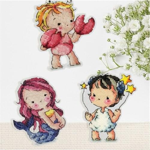 BXT21 Decoration Home Decor Homfun Craft Christmas Cross Stich Set Counted DIY Cross Stitch Kits Fridge Refridgerator Magnets