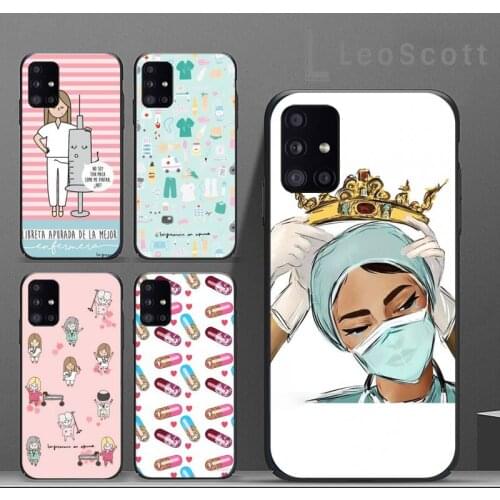 Spain Cartoon Medicine Doctor Nurse Phone Case For Samsung S6 S7 edge S8 S9 S10 e plus A10 A50 A70 note8 J7 2017