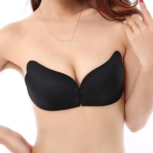 Danjeaner Bra Sexy Black Strapless Breast Petals Spandex Push Up Invisible Bra Reusable Women Intimates Accessories